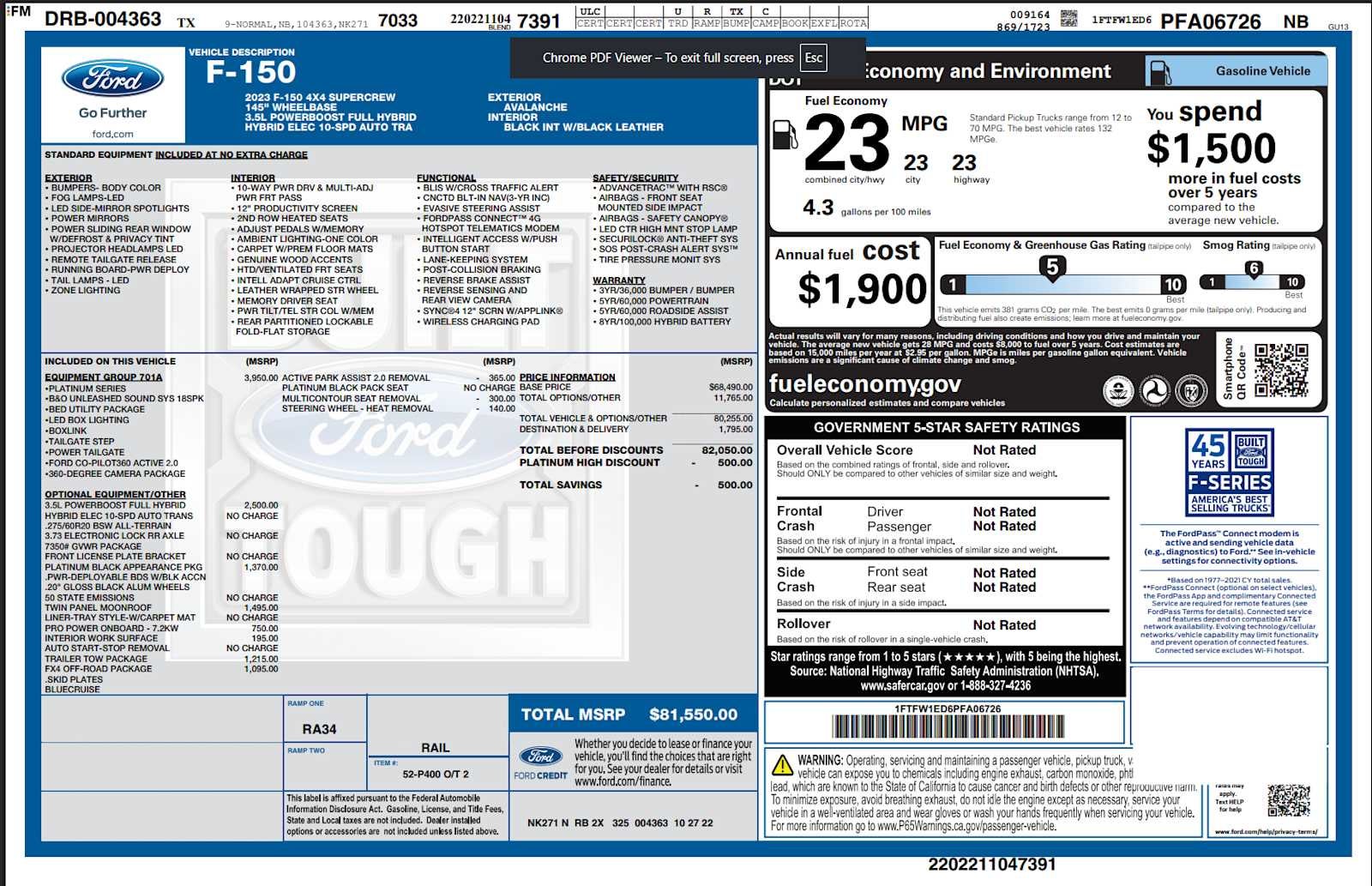 2023 Ford F-150 Platinum