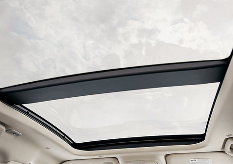The available panoramic Vista Roof® is shown from inside a 2023 Lincoln Corsair® SUV. | John Vance Auto Group in Guthrie OK