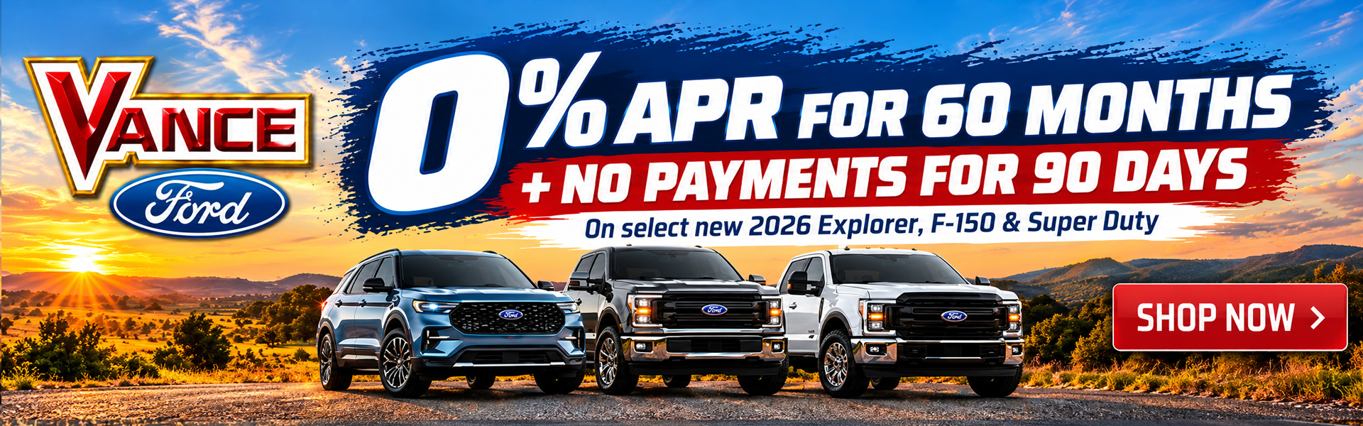 0% on Select New Ford inventory