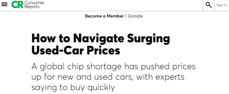Consumber Report Headline